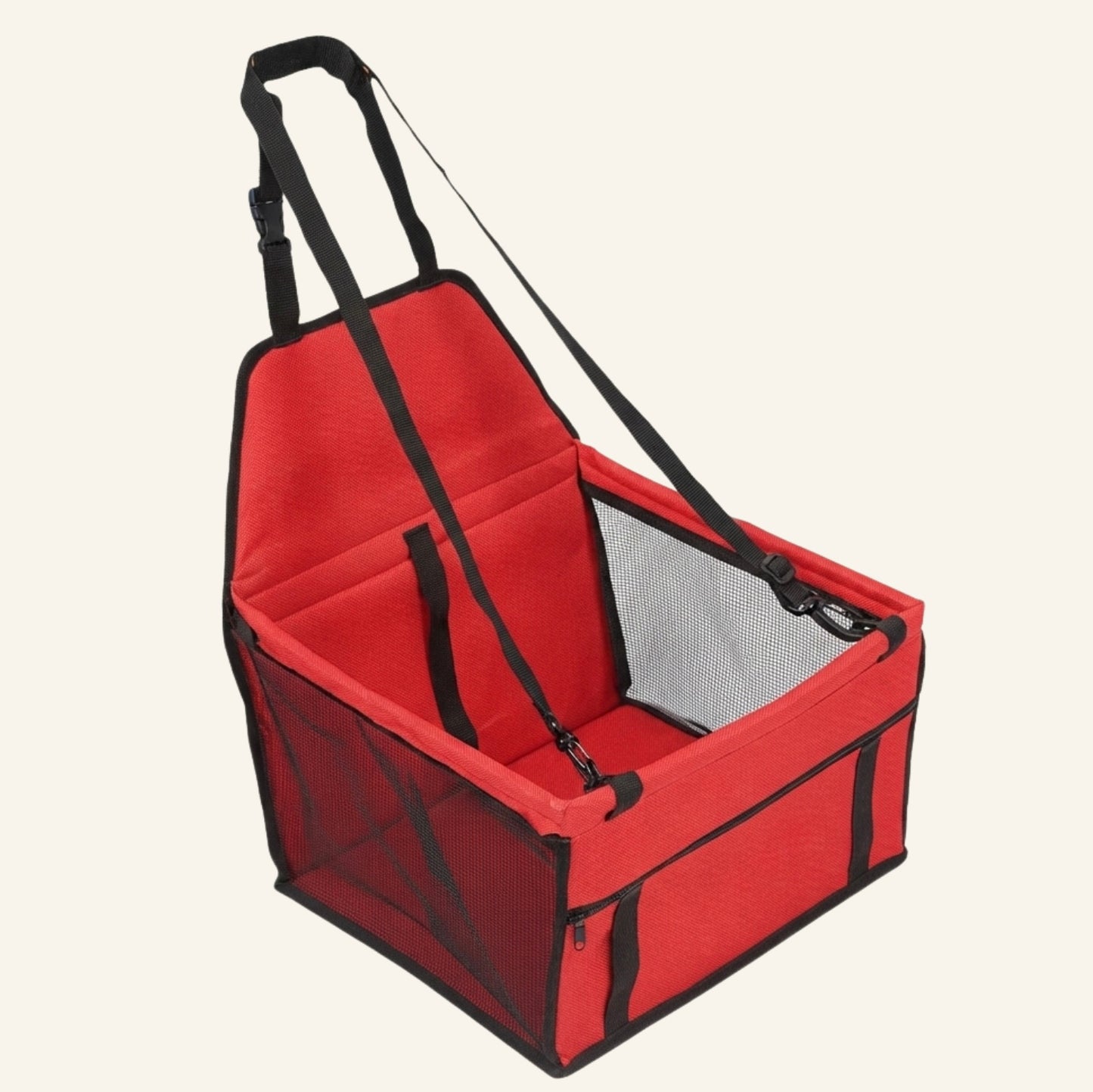 Siège auto pour chien rouge Dog Rider, cocon protecteur et sécurisé pour voyage en voiture