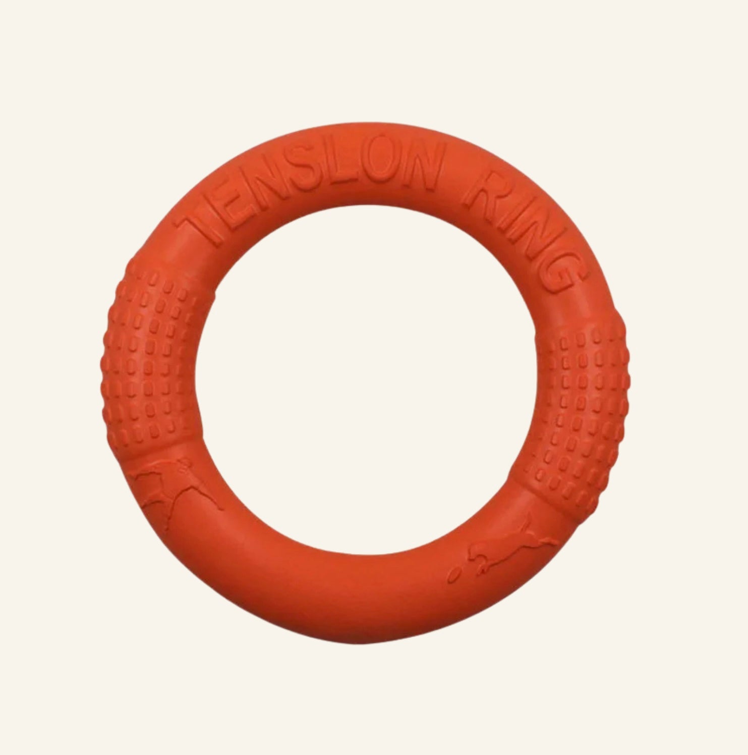 Anneau de jeu pour chien Dog Rider couleur orange, en mousse EVA résistante et flottante.