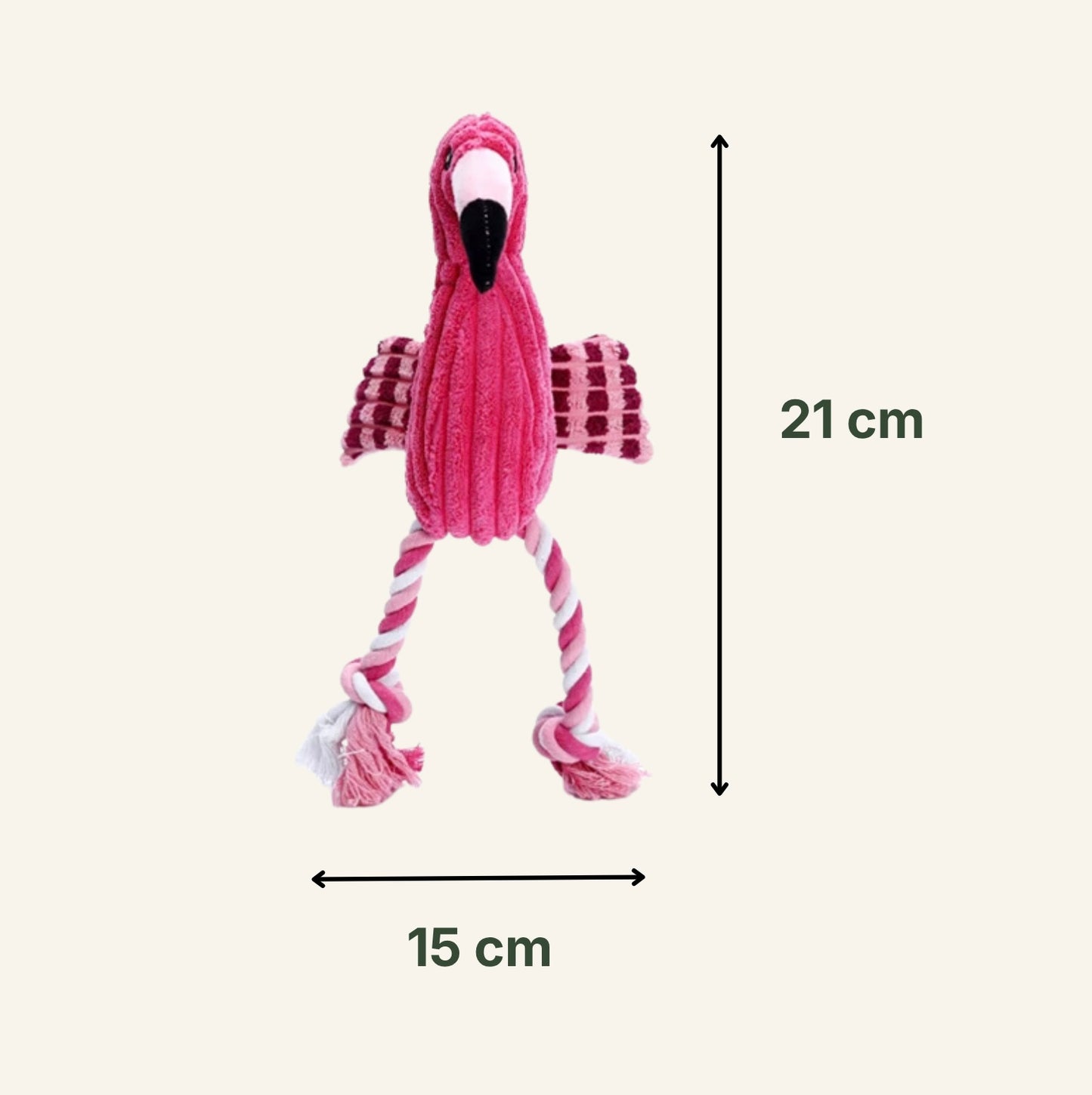 Peluche pour chien avec corde - Flamant Rose 🦩