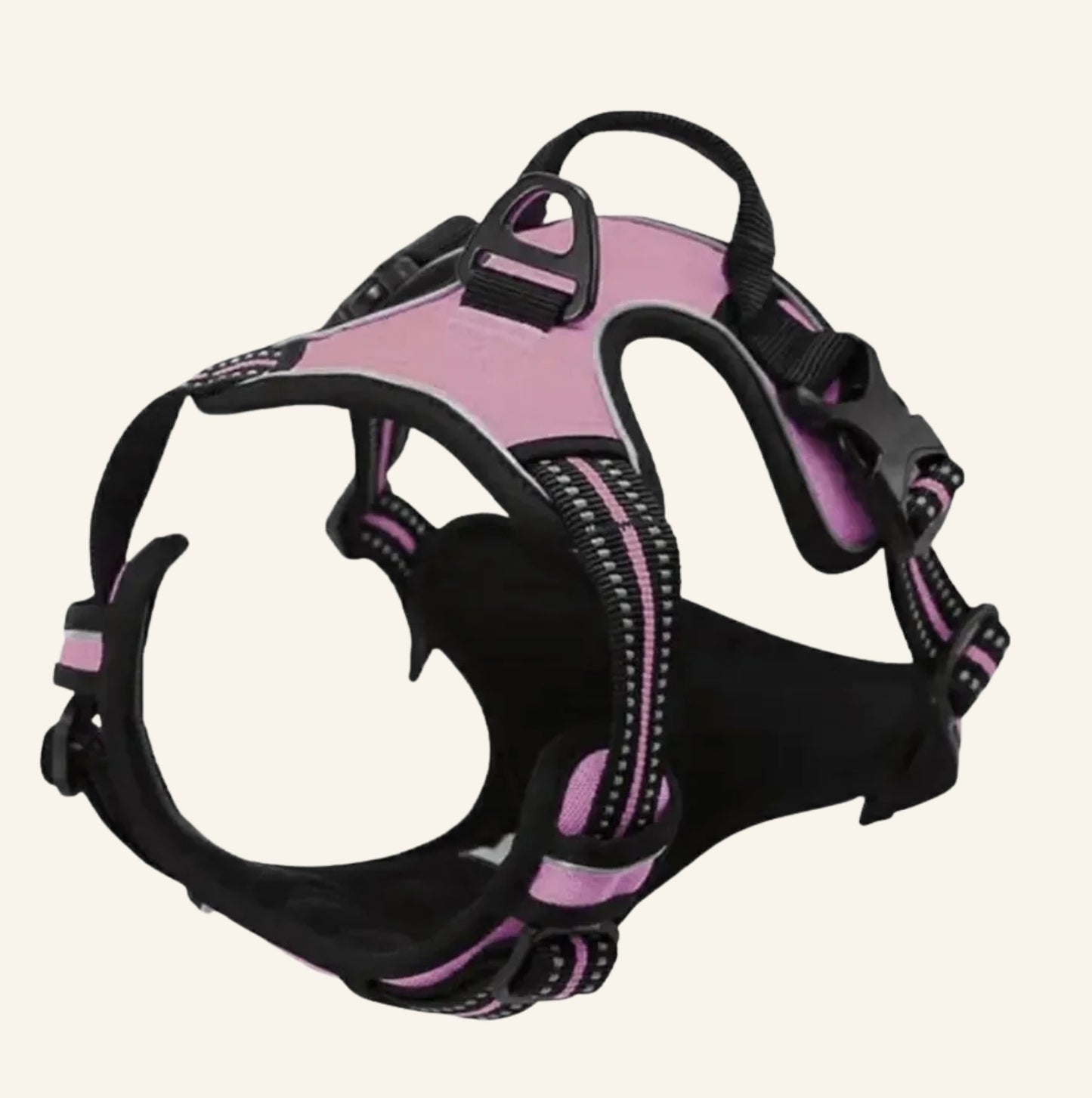 Harnais tactique Dog Rider ajustable en couleur rose pour chien.