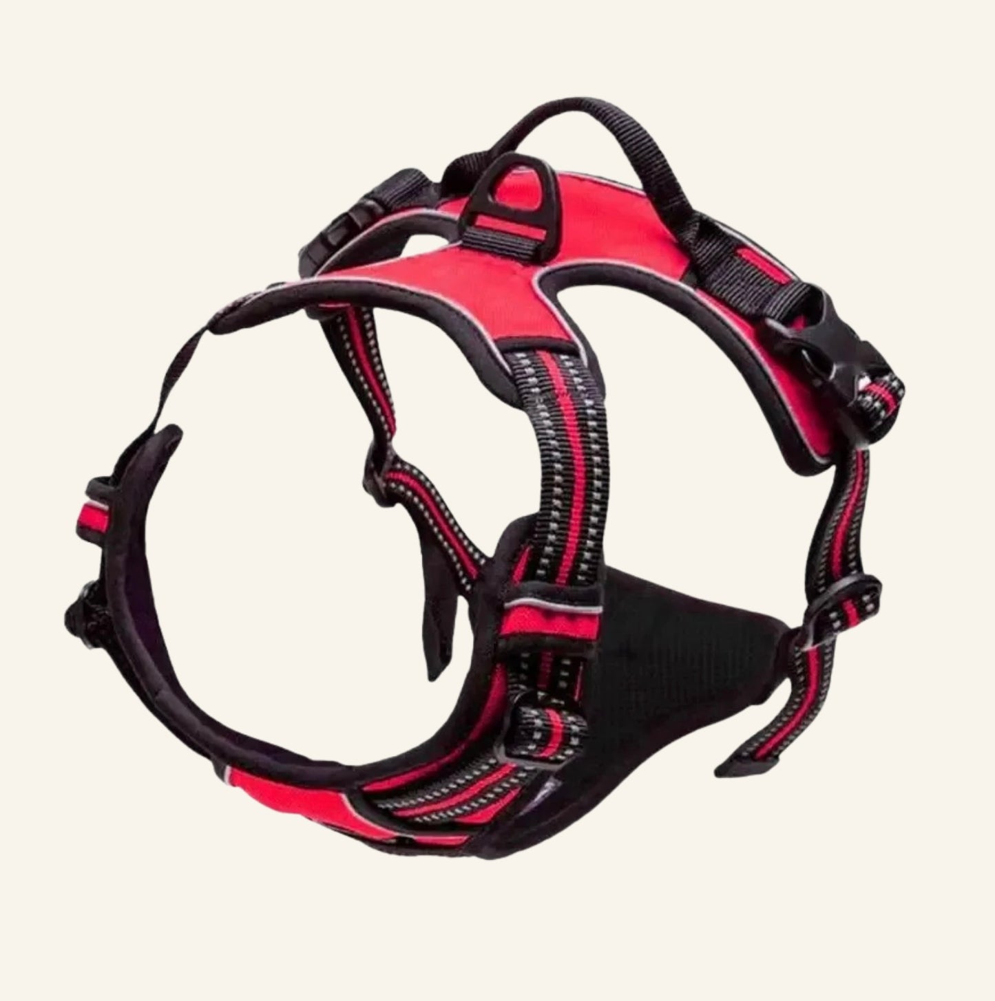 Harnais tactique Dog Rider réglable en couleur rouge.