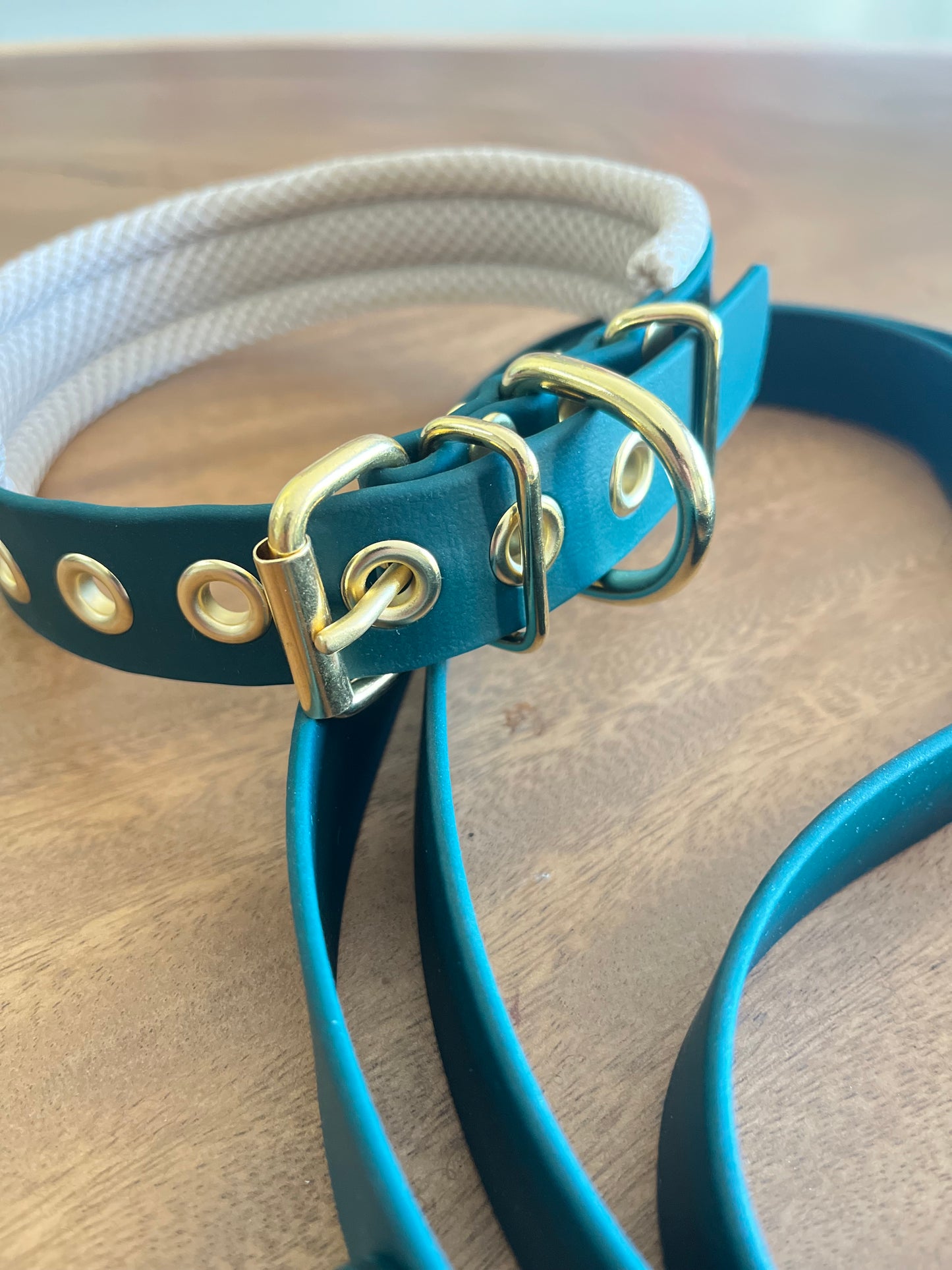 Collier & Laisse Set d'Exception - Édition Limitée "Vert Forêt & Laiton"