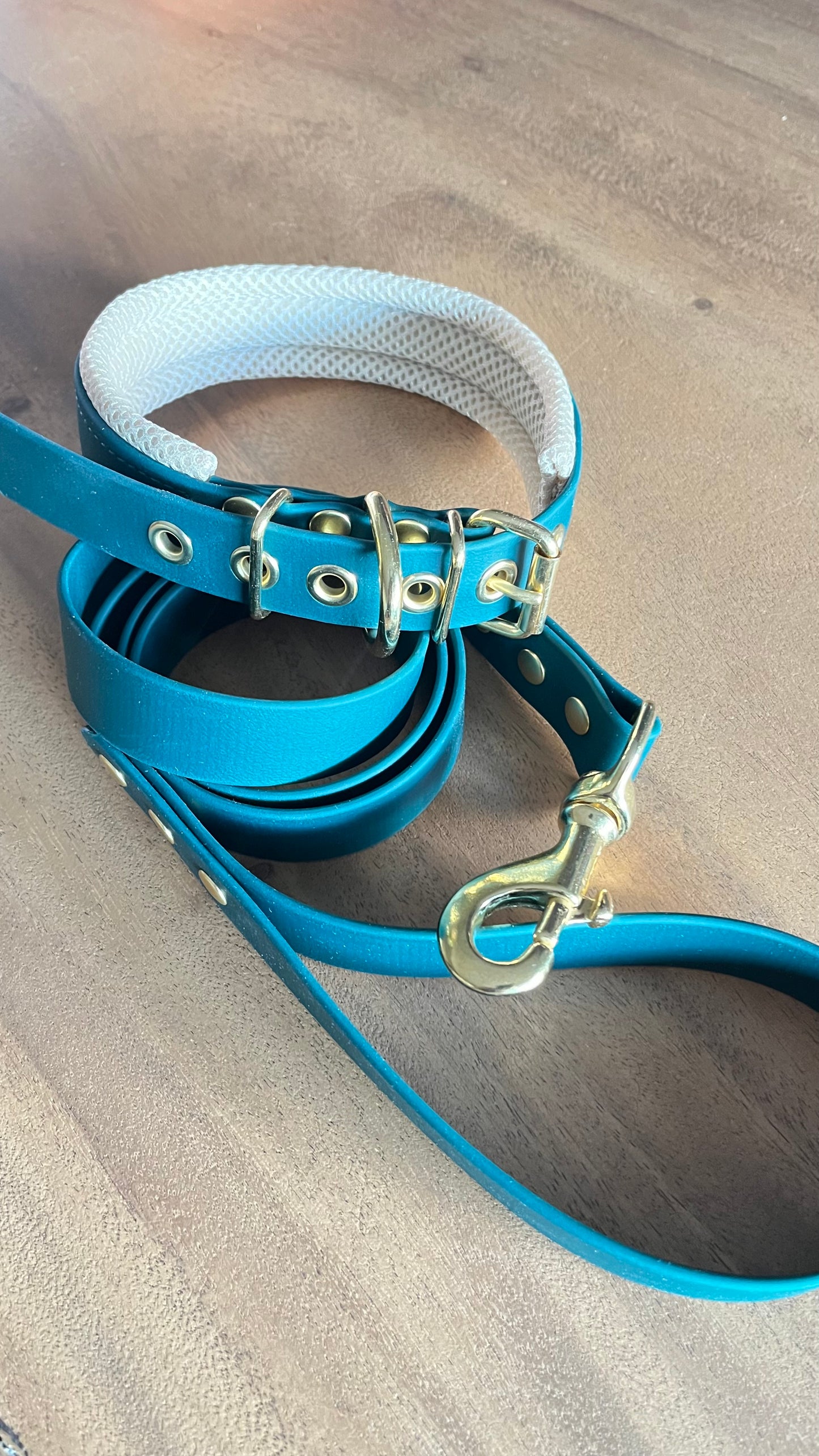 Collier & Laisse Set d'Exception - Édition Limitée "Vert Forêt & Laiton"