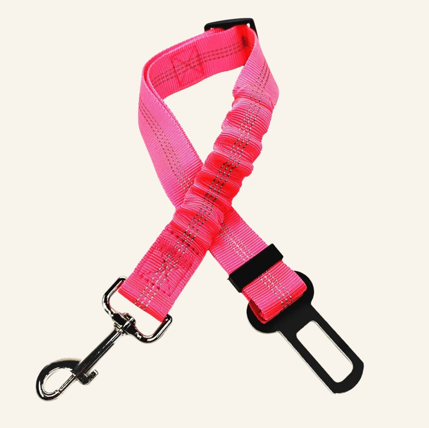 Ceinture de sécurité rose pour chien Dog Rider, maintien sécurisé sur la banquette arrière