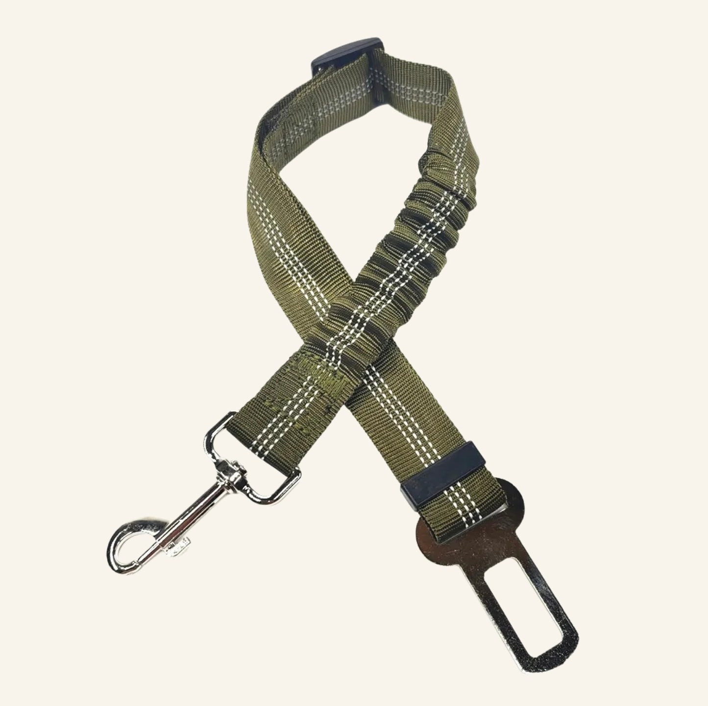 Ceinture de sécurité vert militaire pour chien Dog Rider, solide et adaptée au transport en voiture