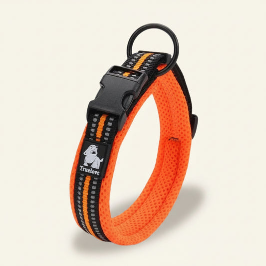 Collier pour chien réfléchissant et confortable orange Dog Rider