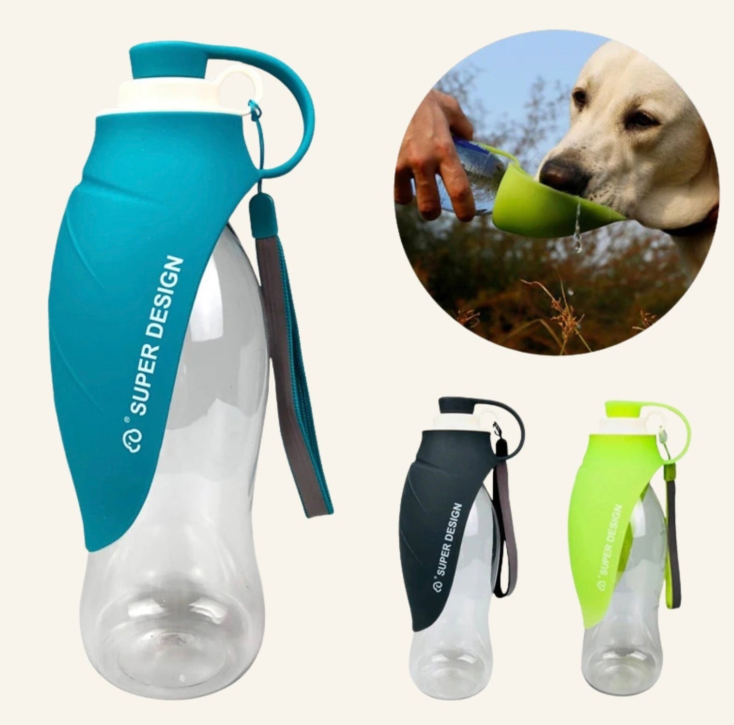 Gamme de gourdes nomades Dog Rider en quatre coloris.