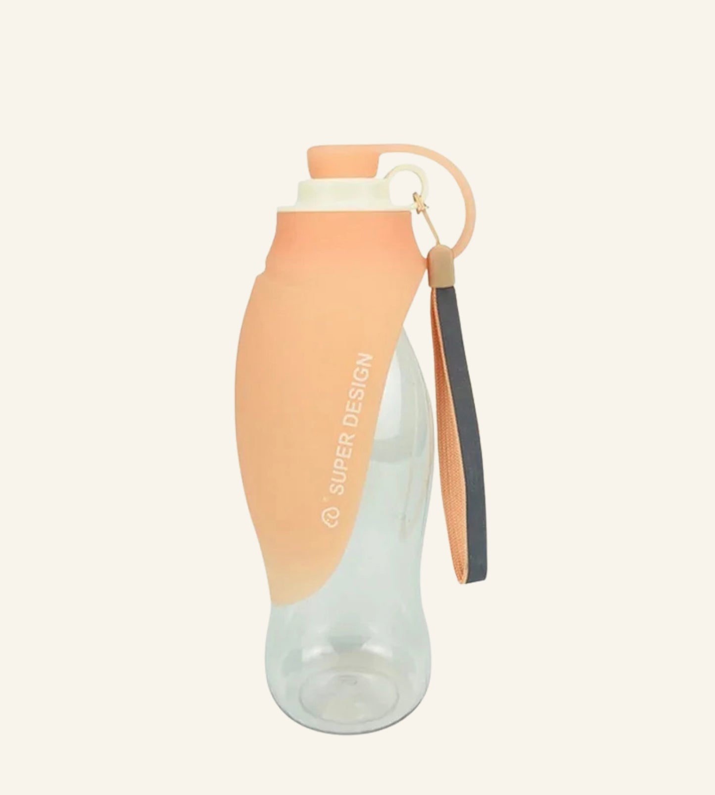 Gourde de voyage pour chien coloris saumon, accessoire Dog Rider.