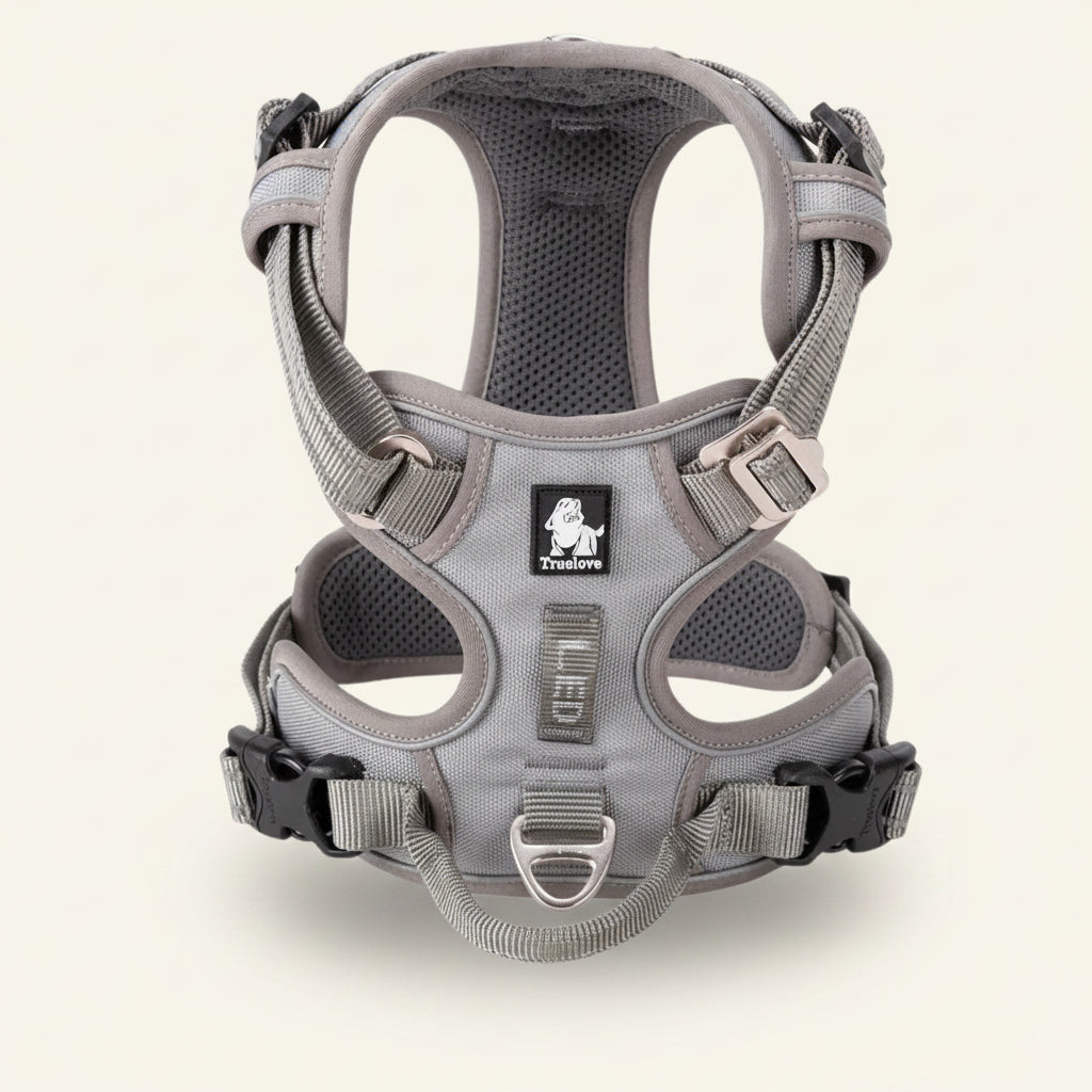 Harnais pour chien anti-traction réfléchissant gris⁠