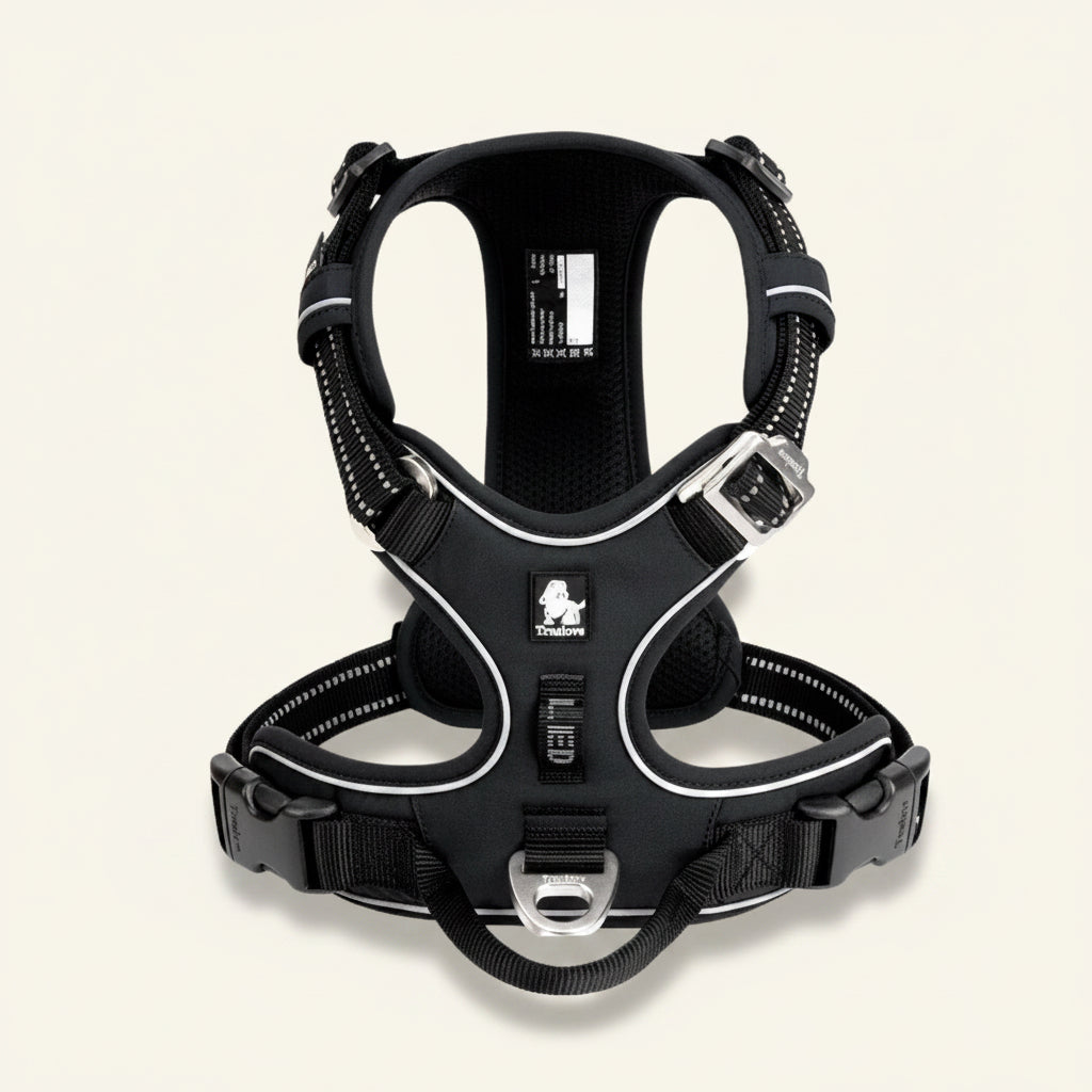 Harnais pour chien anti-traction réfléchissant noir