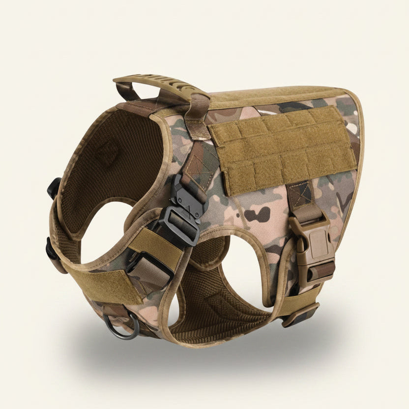 Harnais tactique pour chien, motif camouflage Dog Rider.