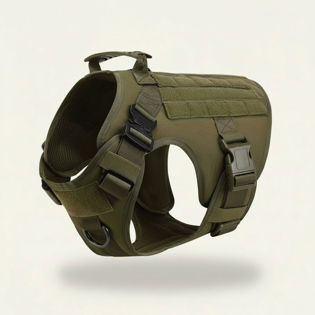 Harnais tactique pour chien, coloris vert olive Dog Rider.
