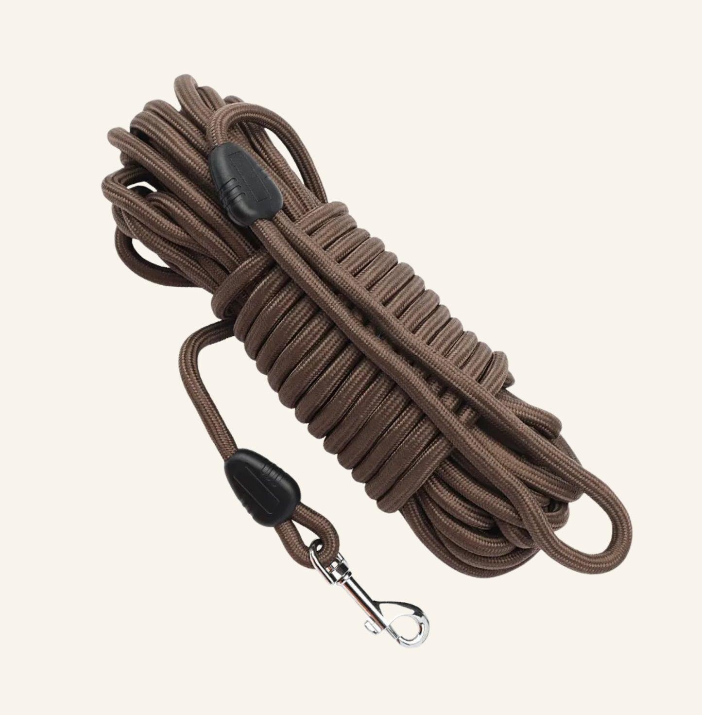 Laisse de rappel longue pour chien, coloris marron Dog Rider.