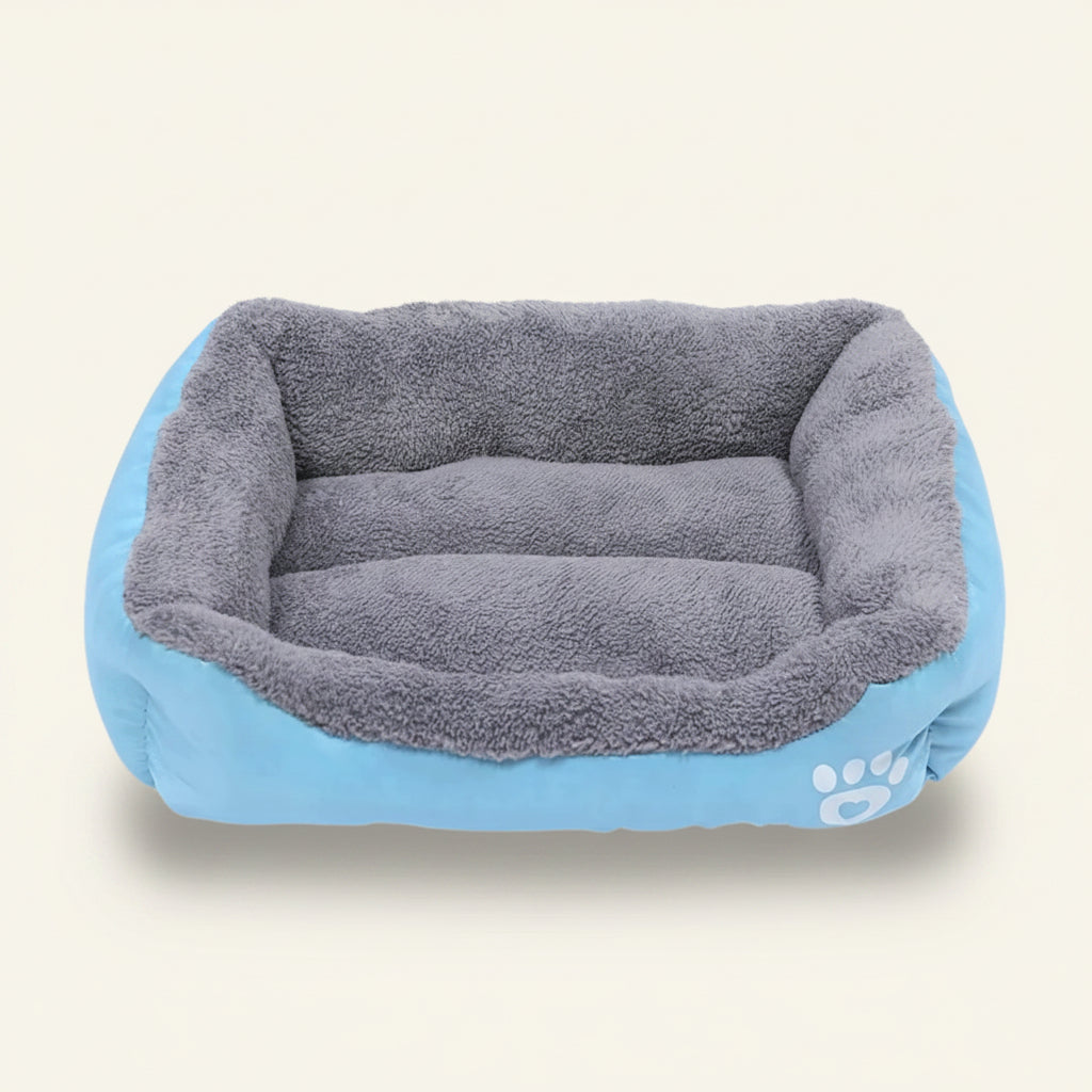Panier sofa moelleux pour chien couleur bleu et gris Dog Rider
